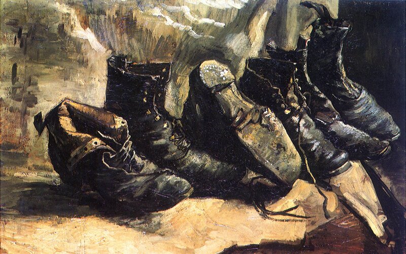 Boots in a pile