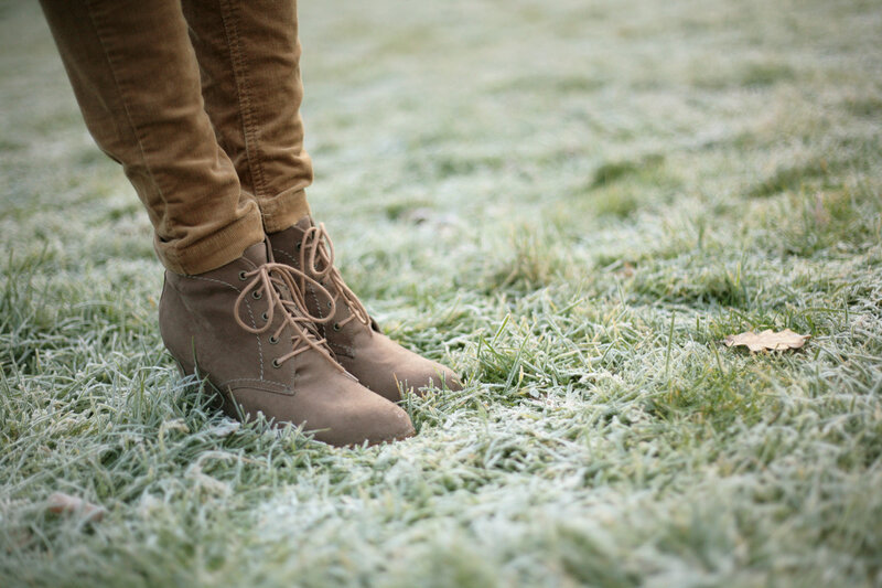 Boots on Frosty Grass