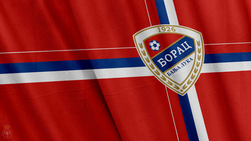 Borac Banja Luka Crest — Red, Patriotic, Digital Art, Flag