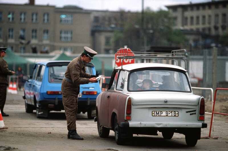 Border checkpoint in East Germany