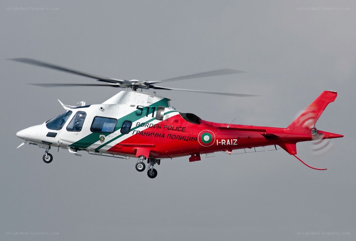 Border police helicopter in flight