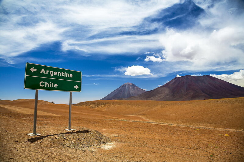 Border Sign in Desert