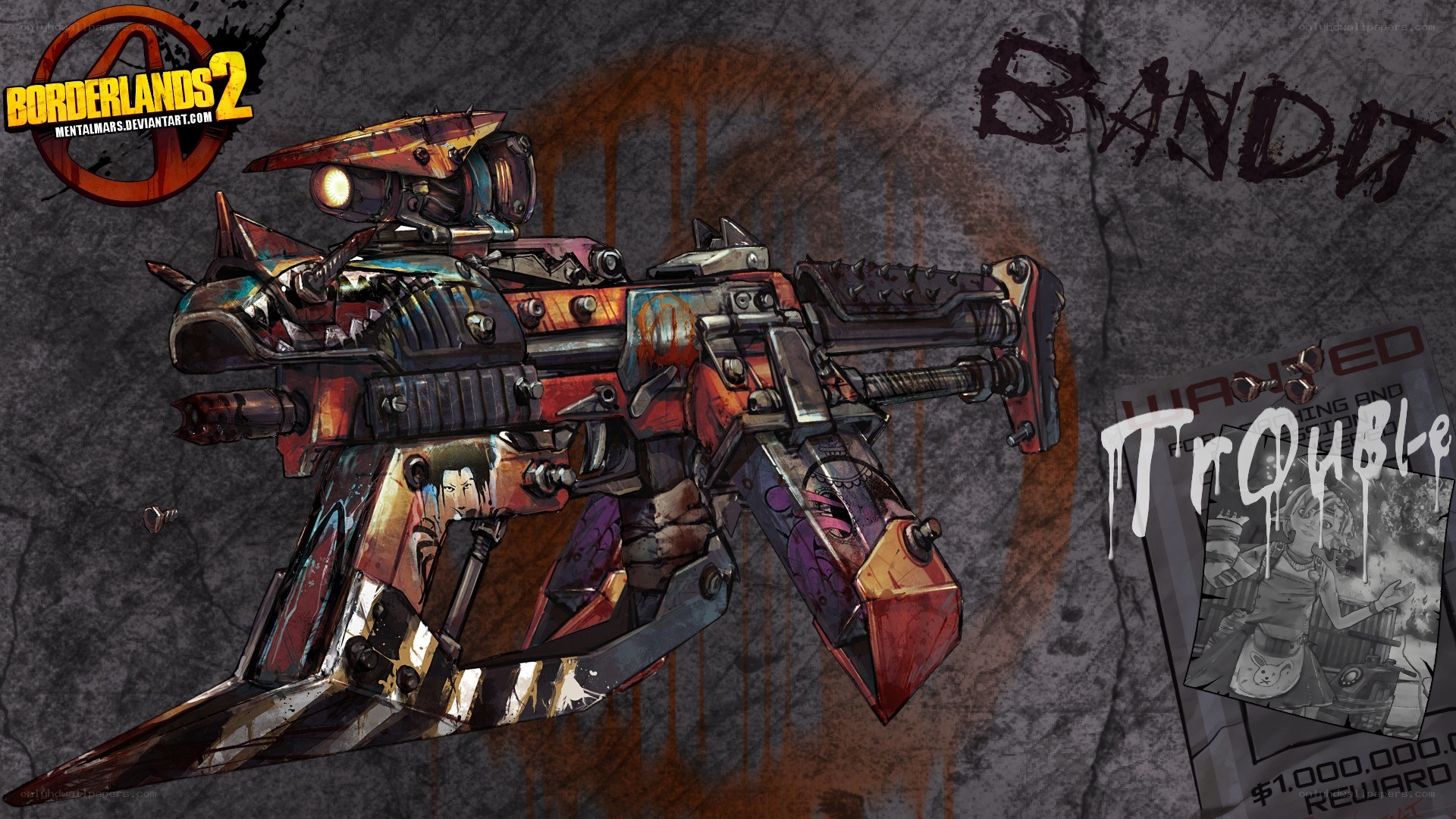 Borderlands 2 weapon concept art