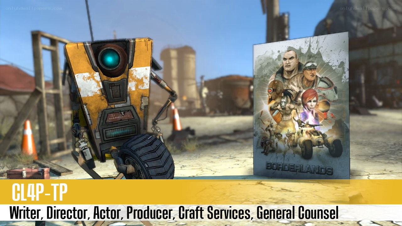 Borderlands game art with Claptrap