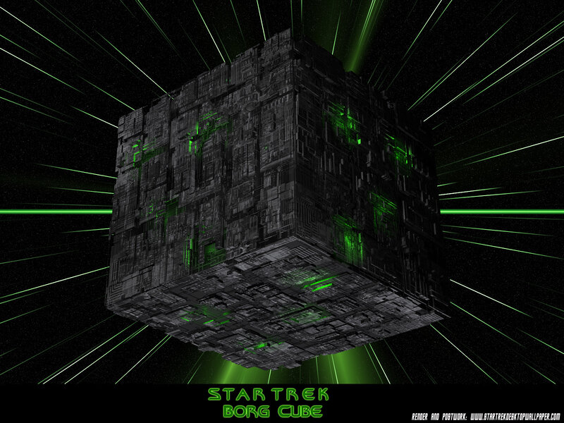 Borg Cube in Space — Black