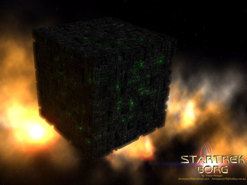 Borg cube in space