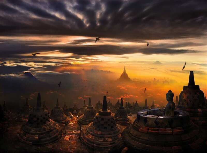 Borobudur at sunset