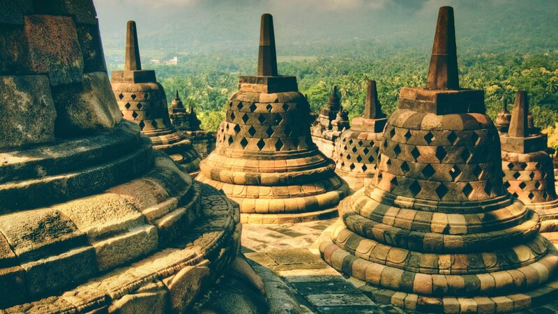 Borobudur Temple Stupas — Brown