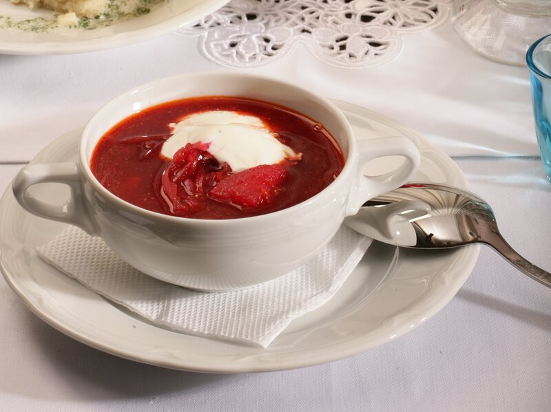 Borscht Soup in a Bowl