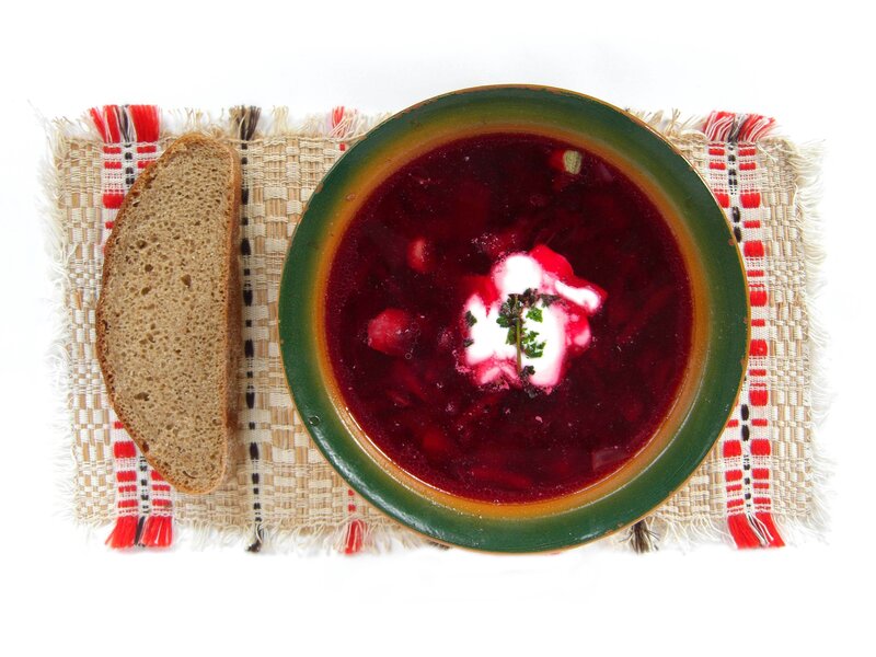 Borscht with rye bread