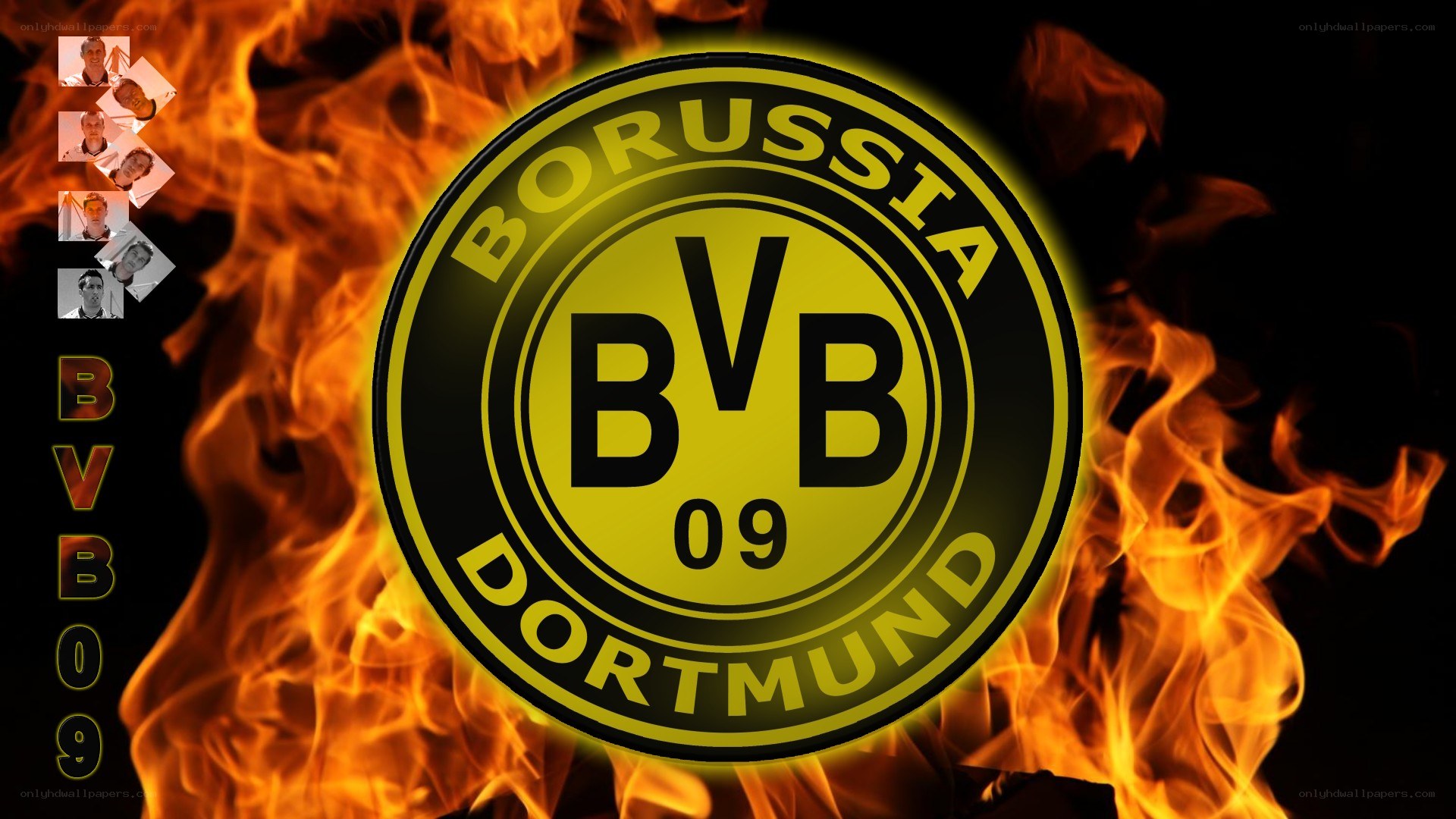 Borussia Dortmund logo with flames