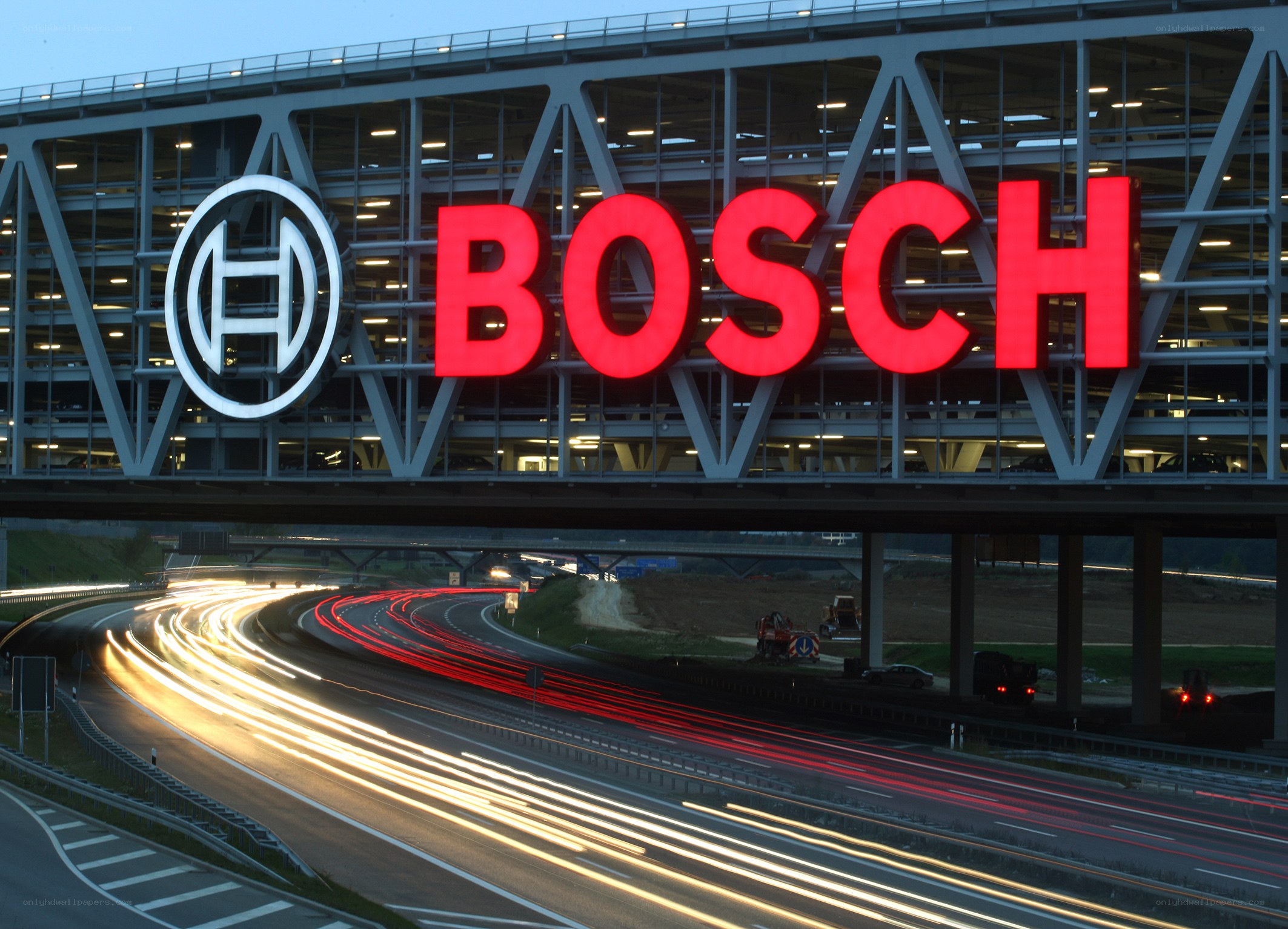 Bosch sign over highway