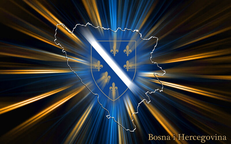 Bosnia and Herzegovina Map — Blue