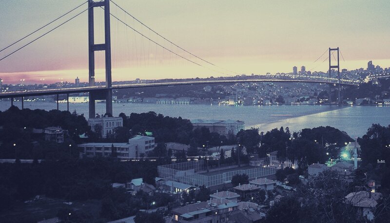 Bosphorus Bridge at Dusk — Blue, Calm