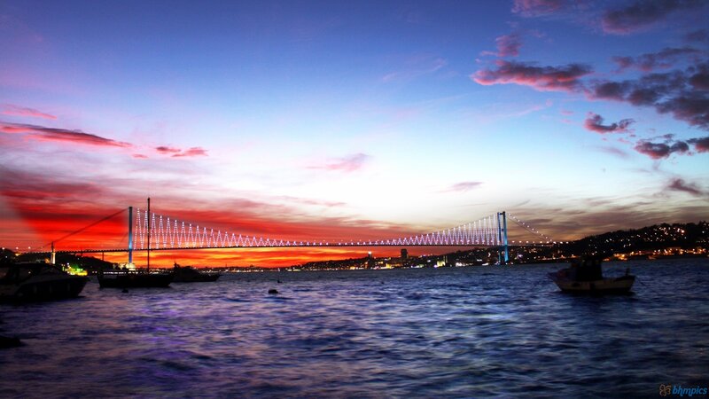 Bosphorus Bridge at Dusk — Blue
