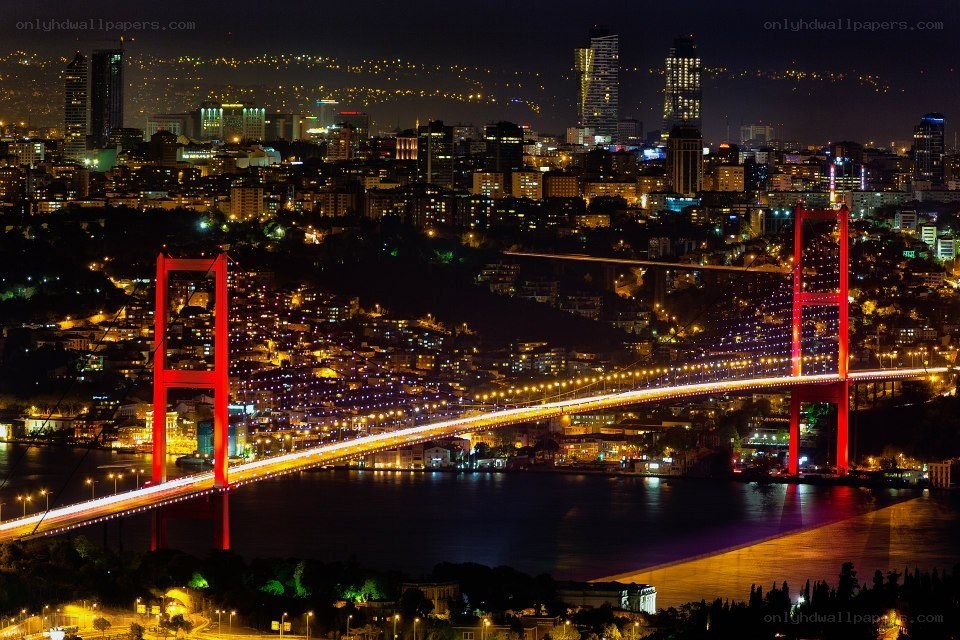 Bosphorus Bridge at night