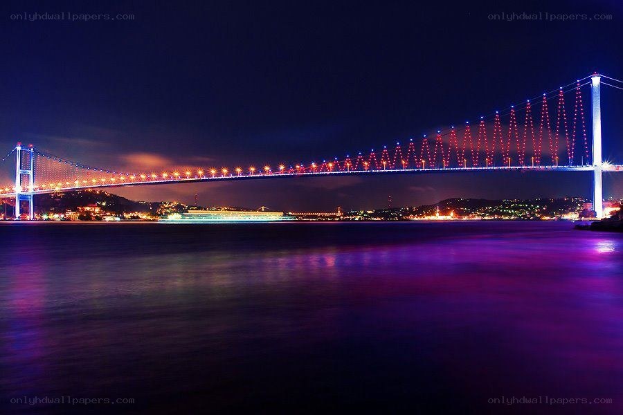 Bosphorus Bridge at night