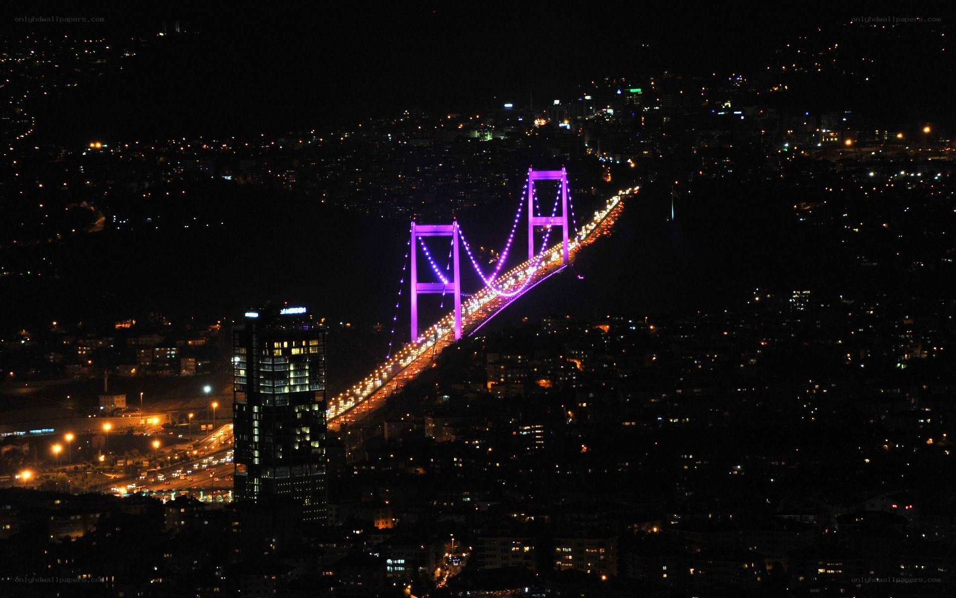 Bosphorus Bridge at night