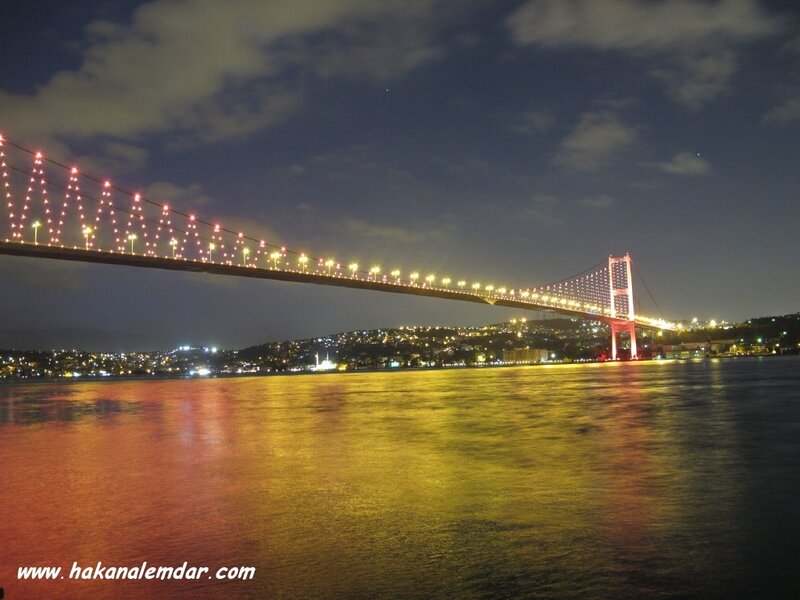 Bosphorus Bridge at Night — Yellow