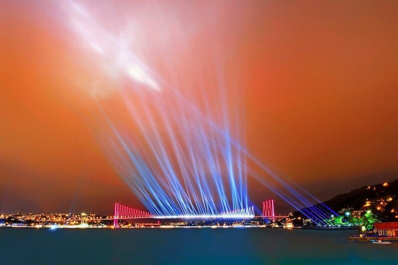 Bosphorus Bridge light show