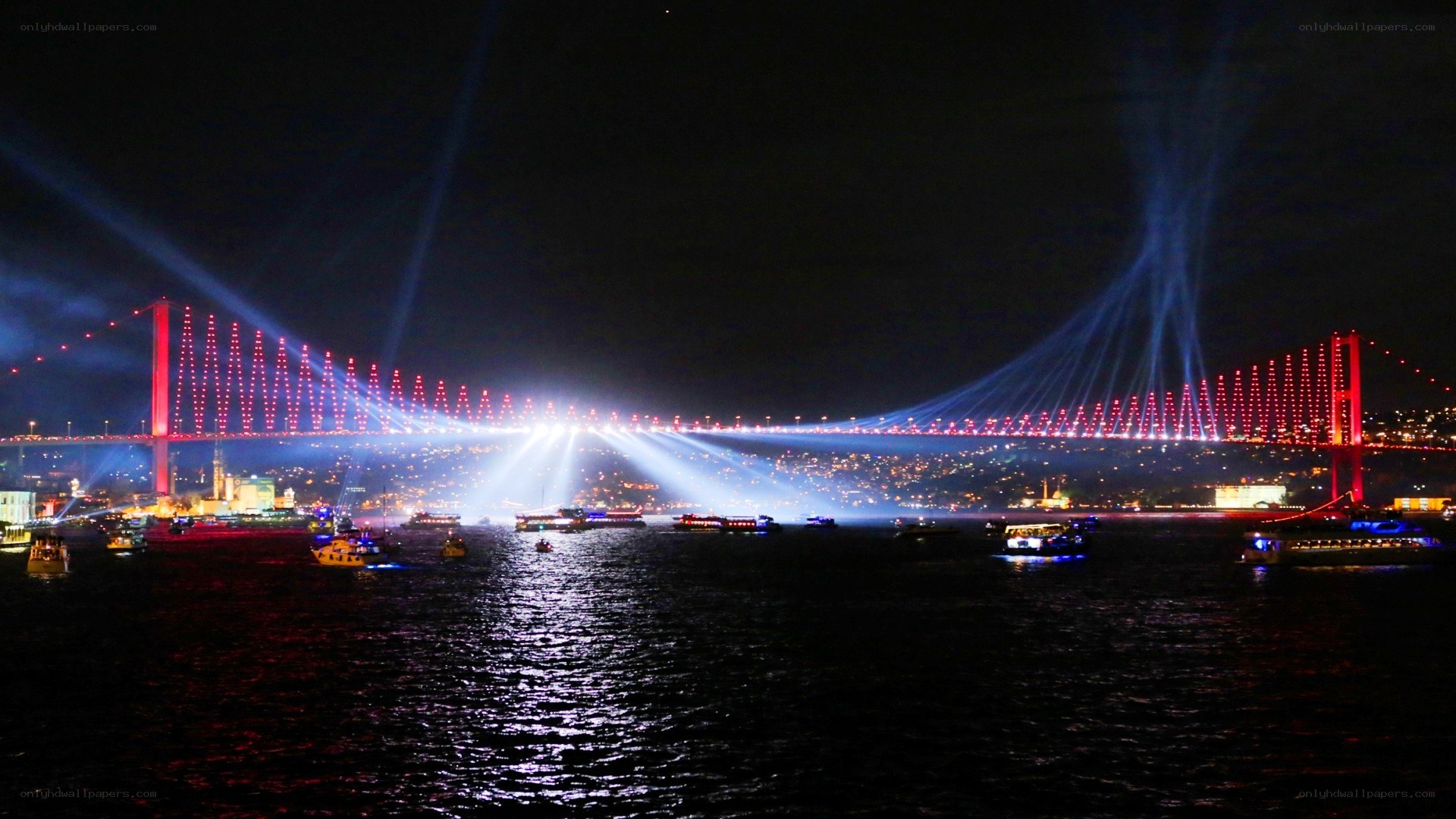 Bosphorus Bridge light show