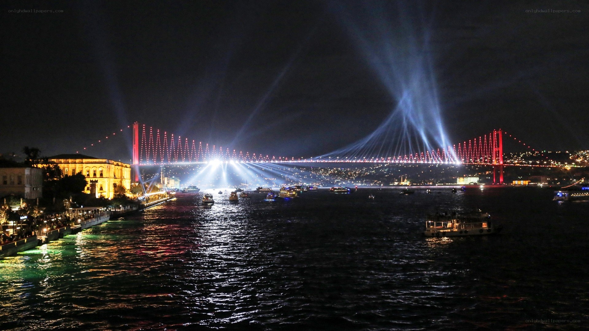 Bosphorus Bridge light show