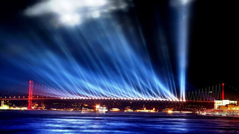 Bosphorus Bridge light show