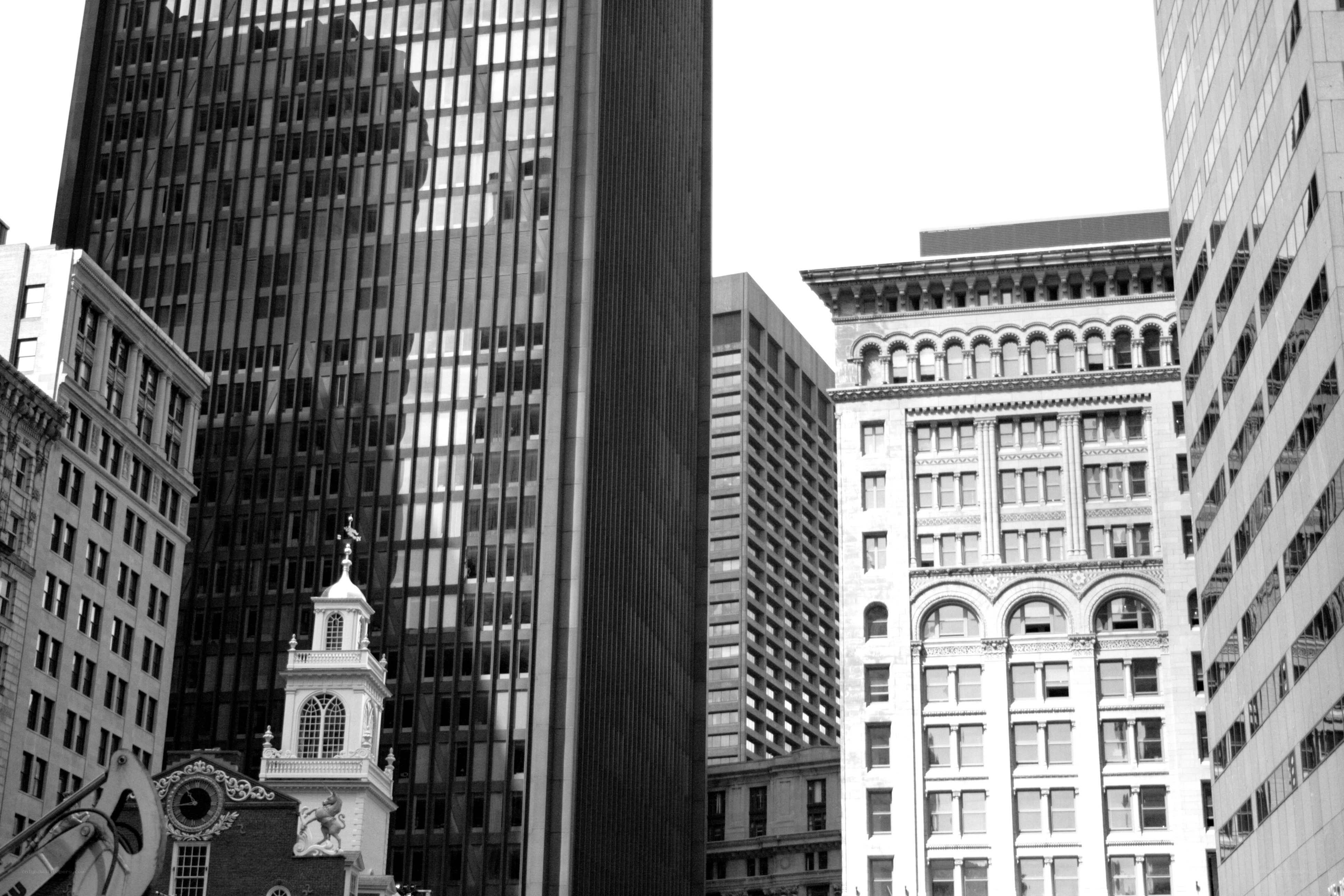 Boston cityscape with historic tower