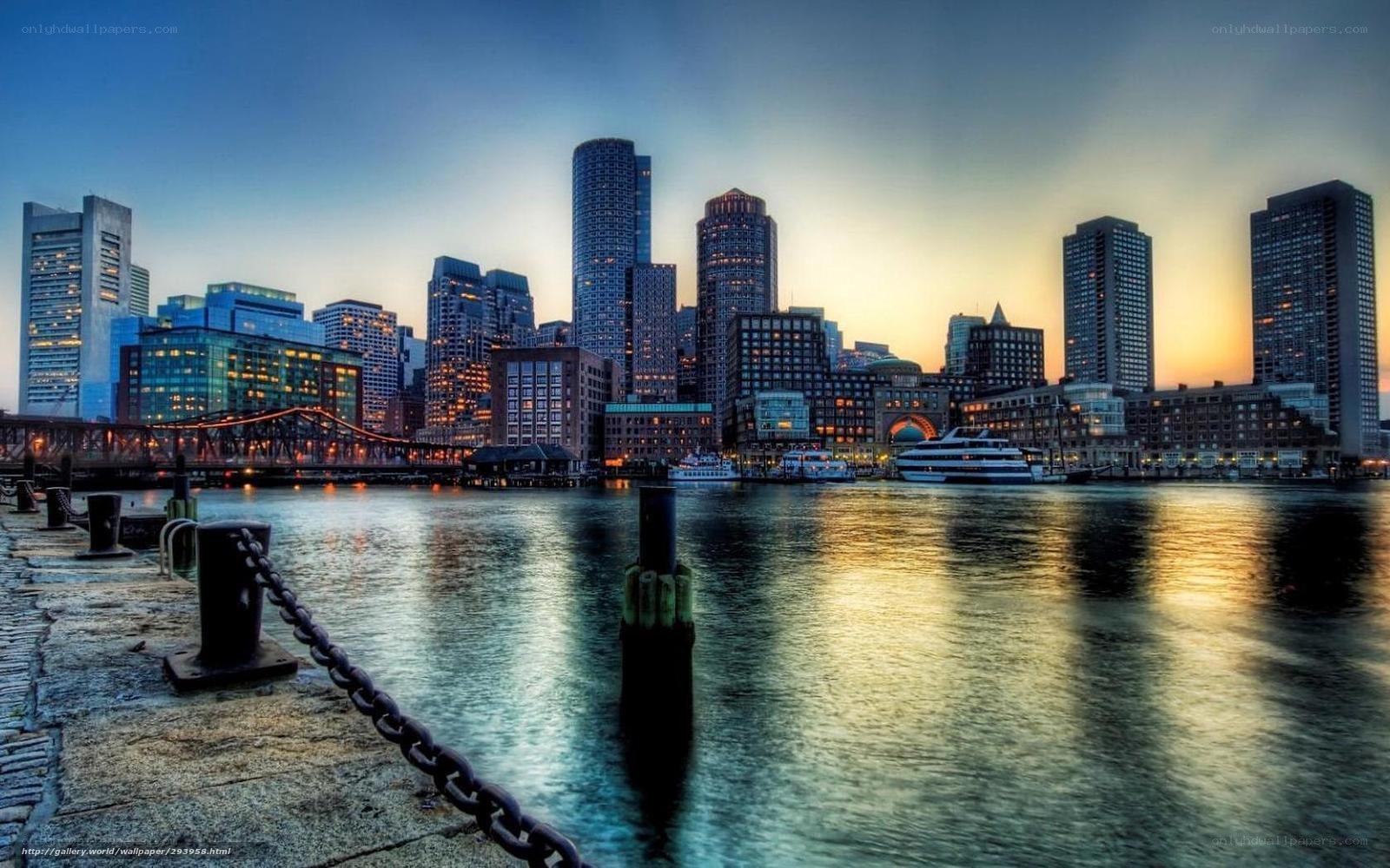 Boston skyline at dusk