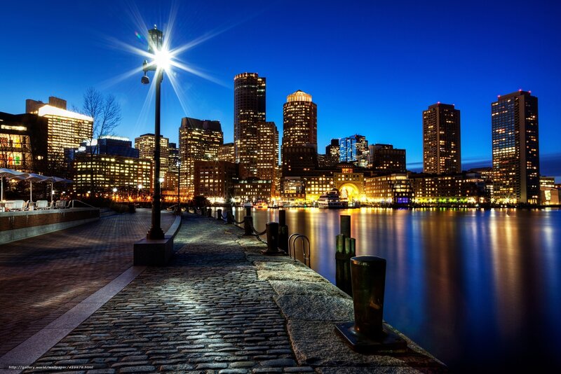 Boston skyline at dusk