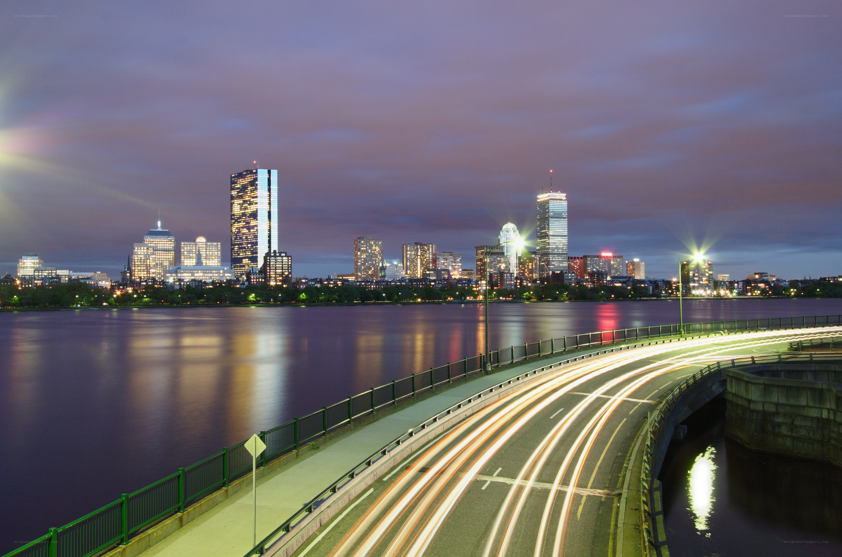 Boston skyline at dusk