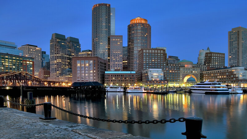 Boston skyline at dusk