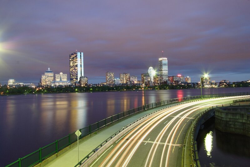 Boston skyline at dusk