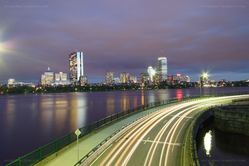 Boston skyline at dusk