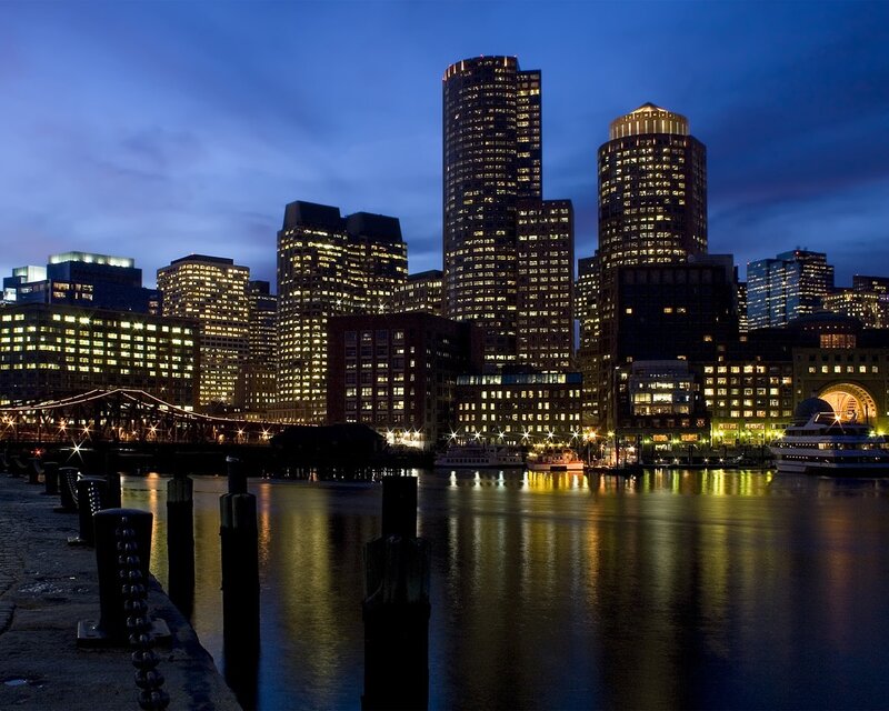 Boston skyline at dusk