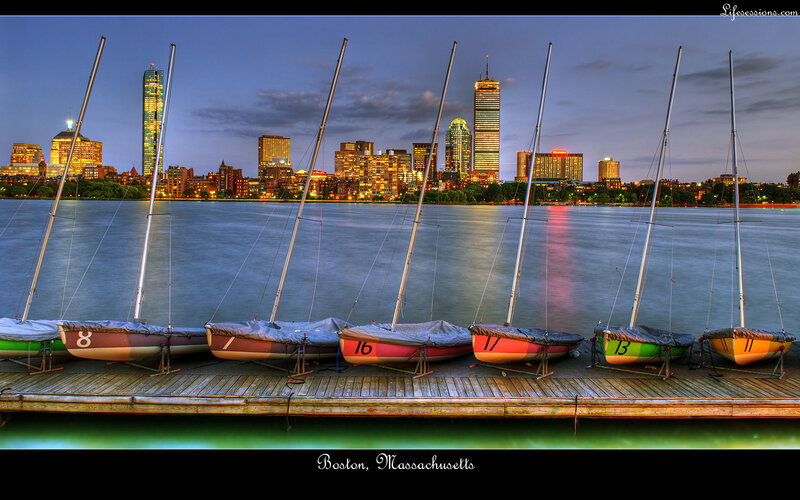 Boston skyline at dusk
