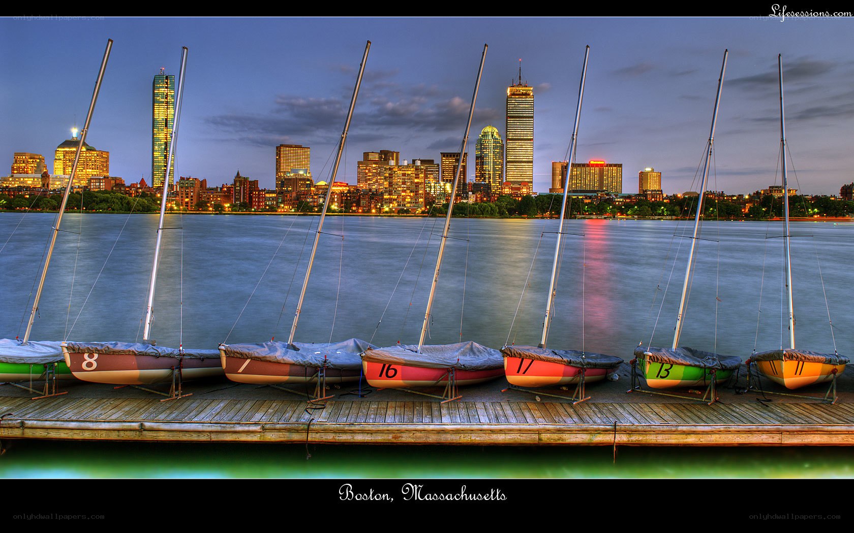 Boston skyline at dusk