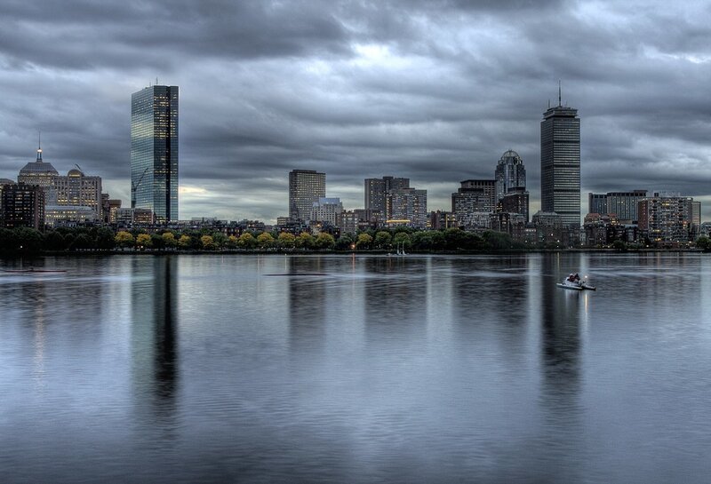Boston skyline at dusk