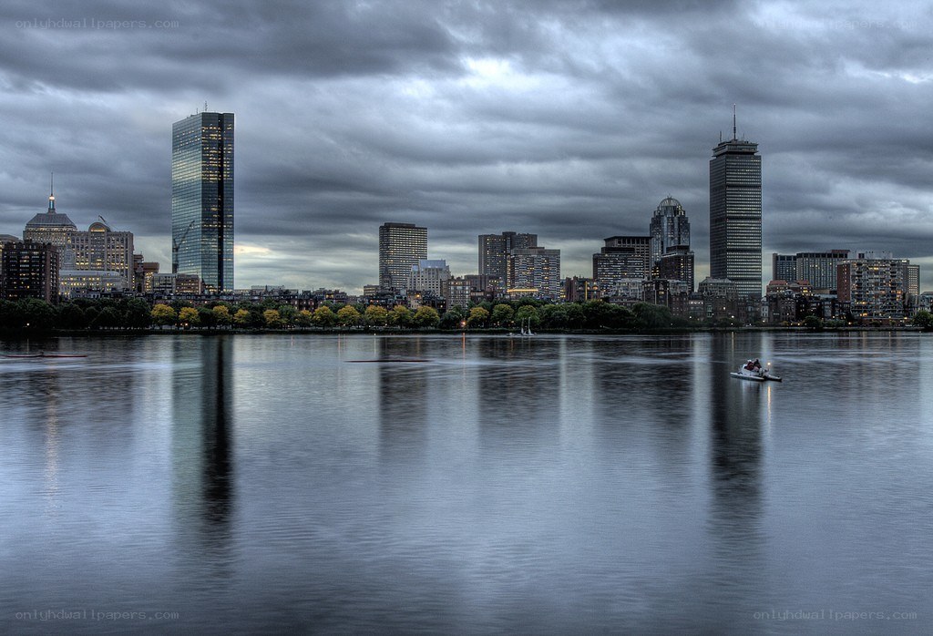 Boston skyline at dusk