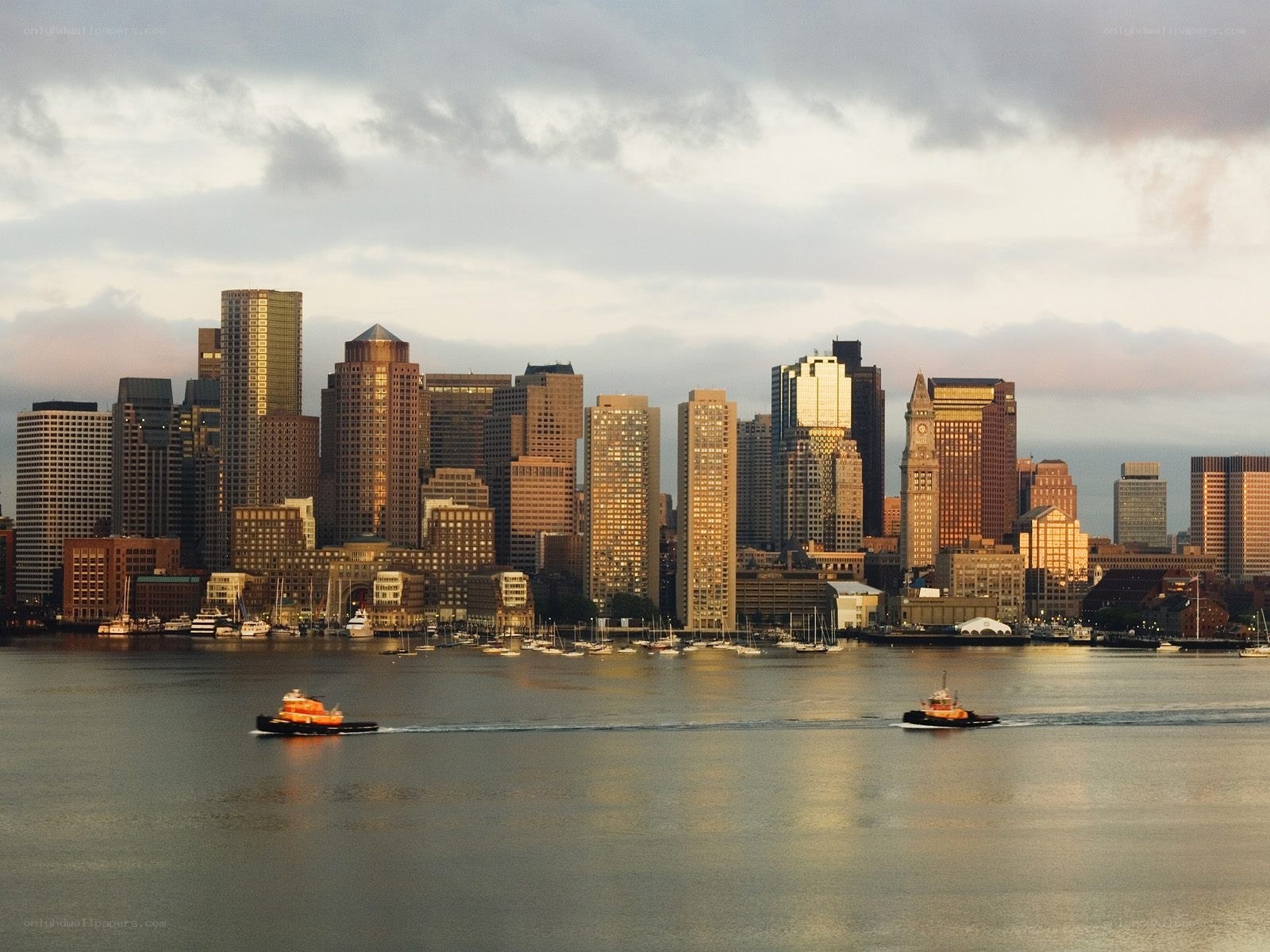 Boston skyline at dusk
