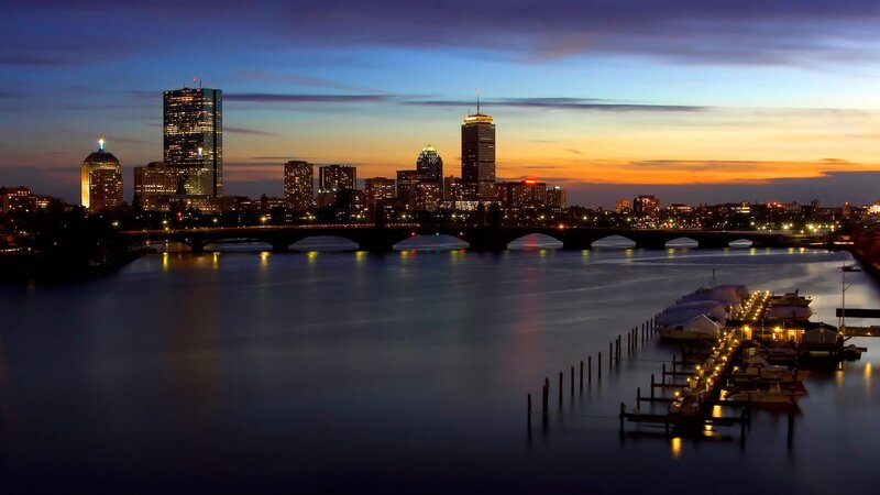 Boston skyline at dusk