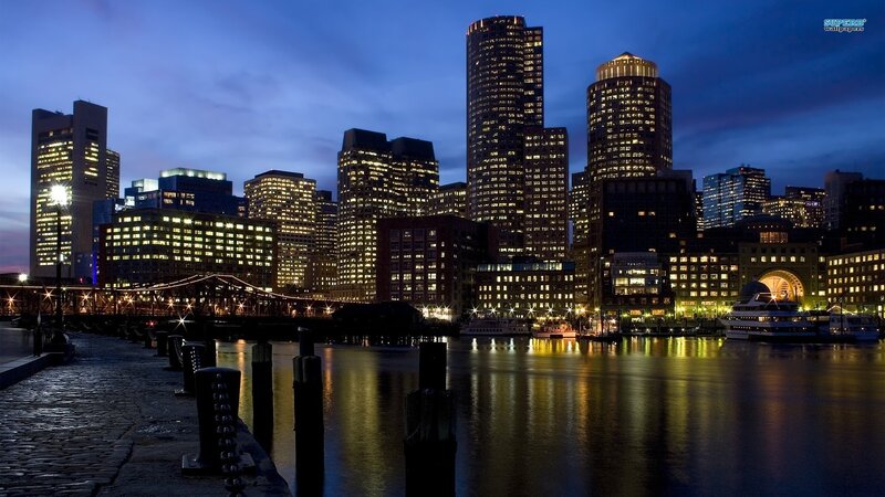 Boston skyline at dusk