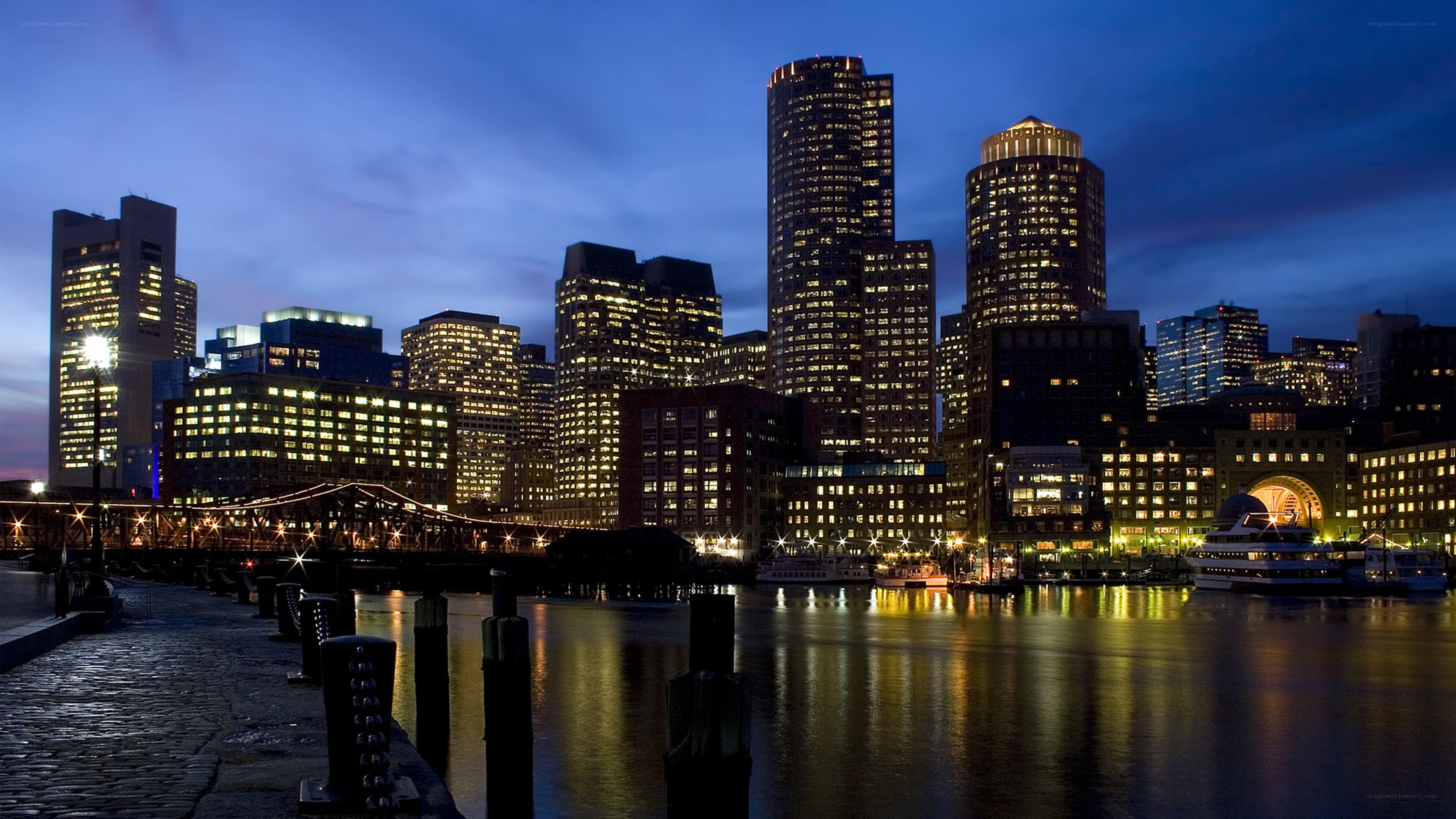 Boston skyline at dusk