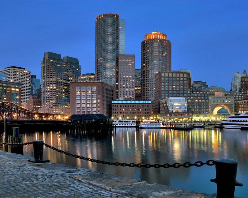 Boston skyline at dusk