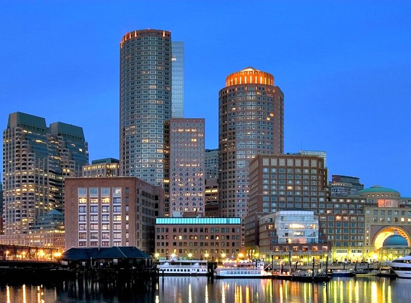 Boston skyline at dusk
