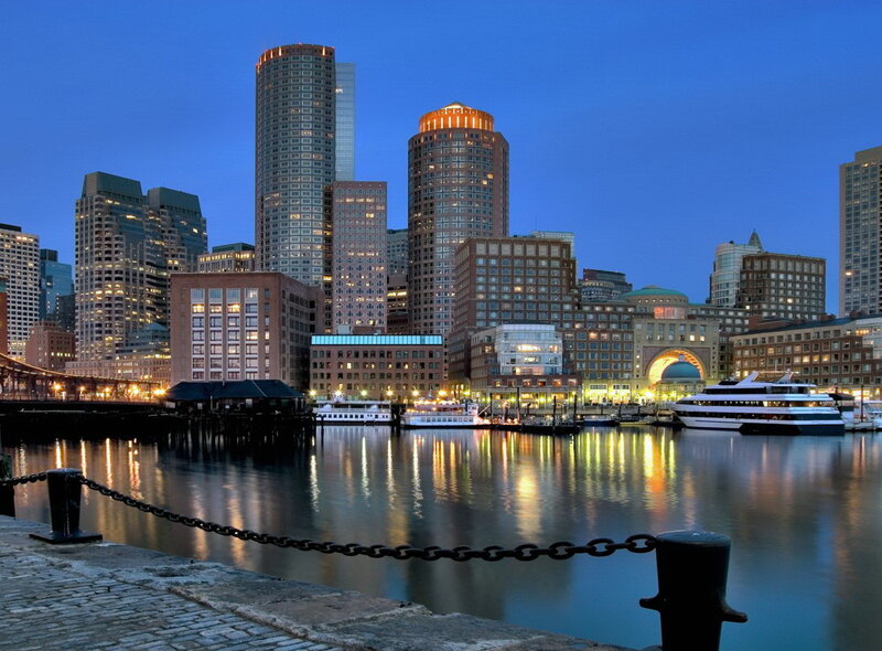 Boston skyline at dusk