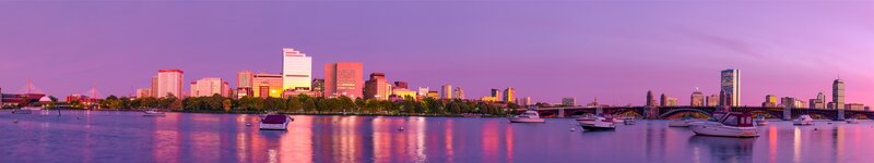 Boston Skyline at Dusk — Purple, Serene