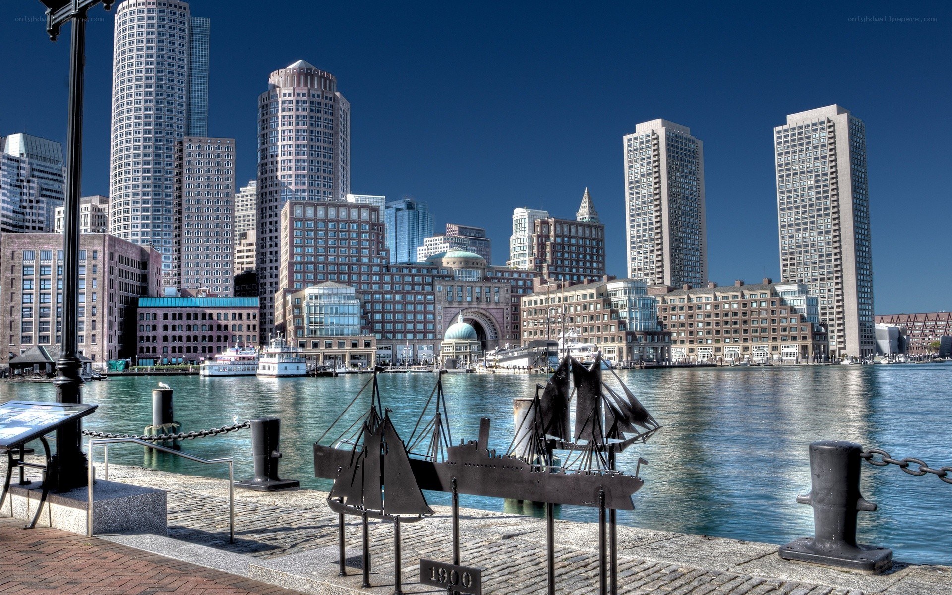 Boston skyline at harbor