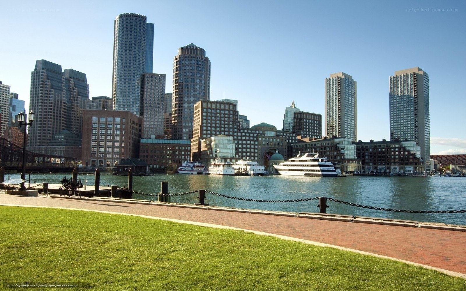 Boston skyline at harbor