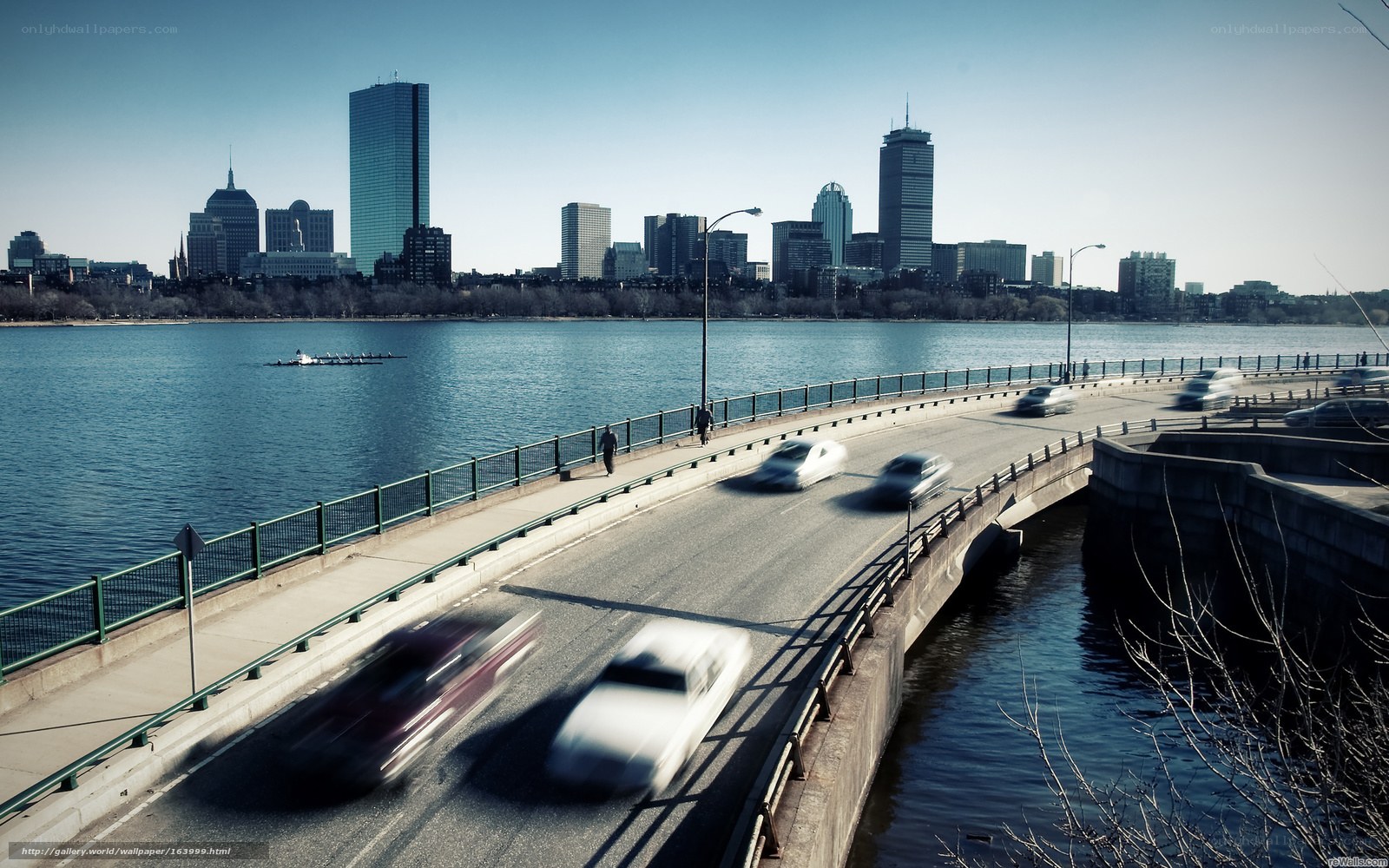 Boston skyline from a bridge